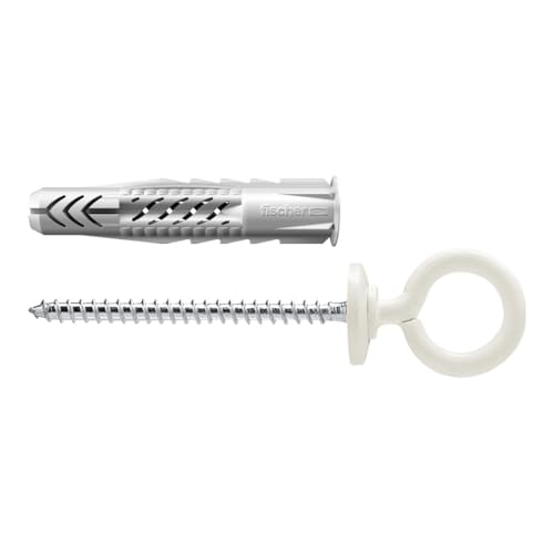 FISCHER Universaldübel UX 8 x 50 OH N, je 25 Nylondübel mit nylonbeschichteter Ösenschraube, Allzweckdübel mit Rand, für optimalen Halt bei Befestigungen in Beton, Gipskarton, Kalksand-Lochstein UVM. FISCHER Universaldübel UX 8 x 50 OH N, je 25 Nylondübel mit nylonbeschichteter Ösenschraube, Allzweckdübel mit Rand, für optimalen Halt bei Befestigungen in Beton, Gipskarton, Kalksand-Lochstein UVM. von fischer