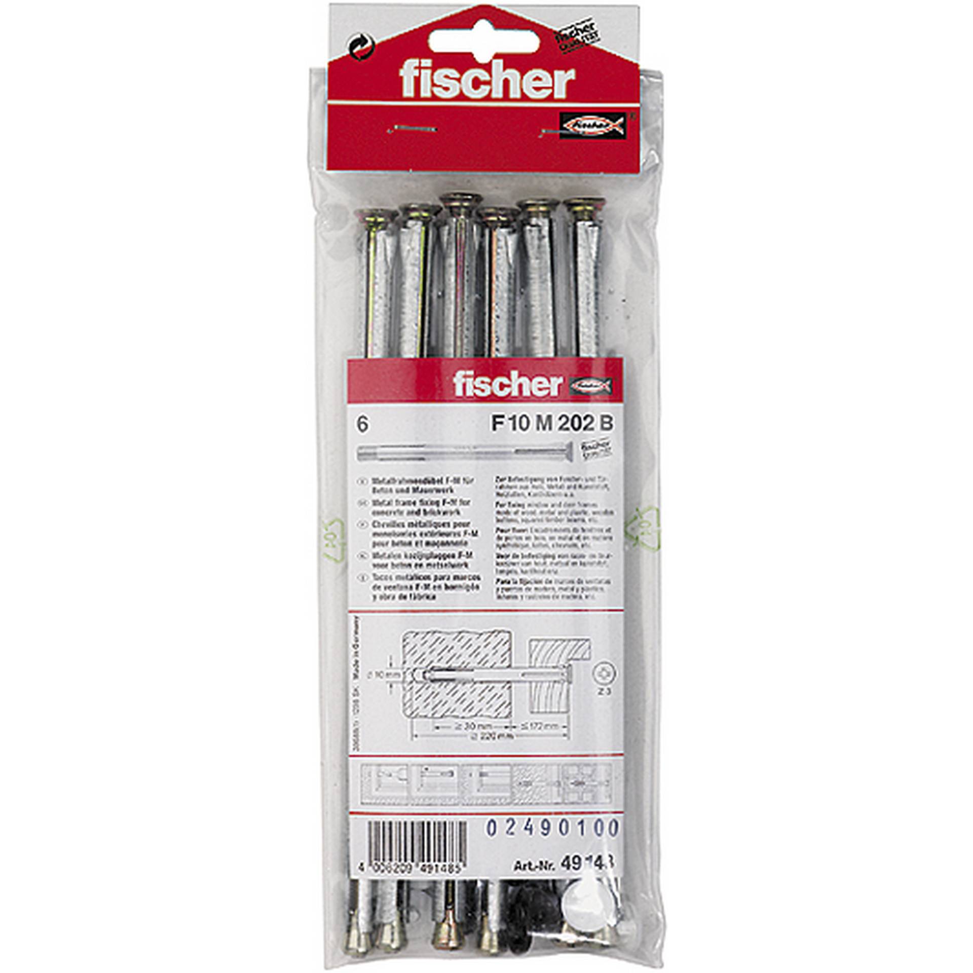 Fischer fischer Fensterrahmendübel F 10 M 202 B Beutel 6 Stück Fischer fischer Fensterrahmendübel F 10 M 202 B Beutel 6 Stück von Fischer