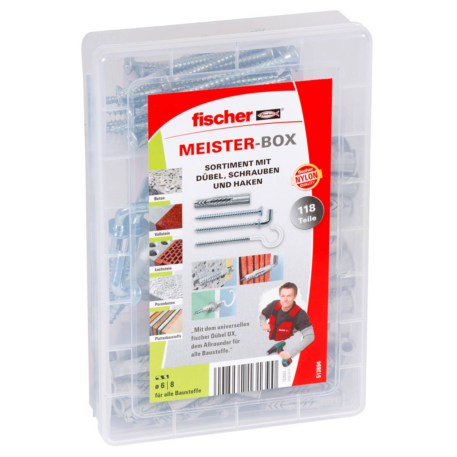 Fischer fischer Meister-Box UX mit Schrauben und Haken 118-teilig Fischer fischer Meister-Box UX mit Schrauben und Haken 118-teilig von Fischer