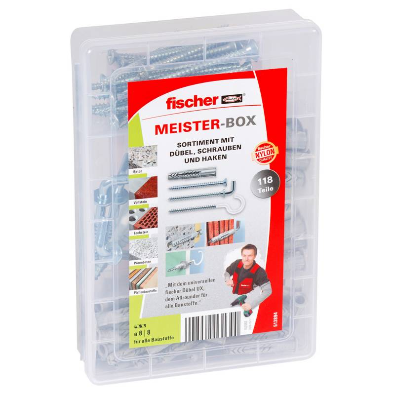 Fischer fischer Meister-Box UX mit Schrauben und Haken 118-teilig von Fischer