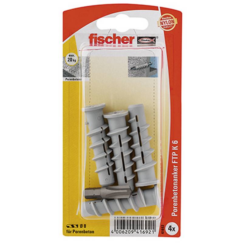 Fischer fischer Turbo Porenbetondübel FTP K 6 4 Stück von Fischer