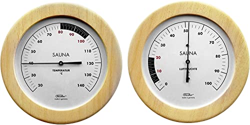 Sauna Thermometer + Hygrometer, 155 mm, Set: 196T-03 + 196H-03 von Fischer