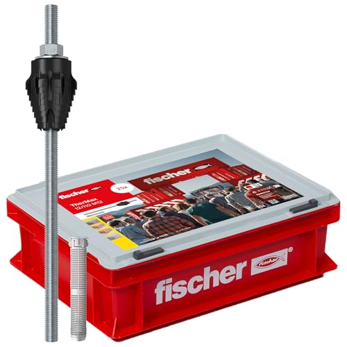fischer Abstandsmontagesystem TherMax 12 / 110 M12 im praktischen Handwerkerkoffer, Dämmstoffdübel zur Befestigung hoher Lasten in Wärmedämmverbundsystemen, mit Anti-Kälte-Konus, gvz, 25 Stück von fischer