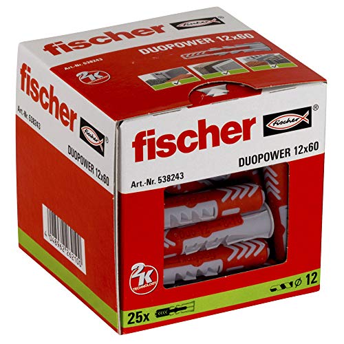 fischer DUOPOWER 12x60 538243 Grau/Rot Ohne Schraube von fischer