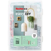 fischer easyDIY Box Dekoration 571944 Dübel- und Schrauben-Sortiment, 131 St. von Fischer