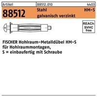 Hohlraumdübel R 88512 HM 6 x 52 S Stahl galvanisch verzinkt von Fischer