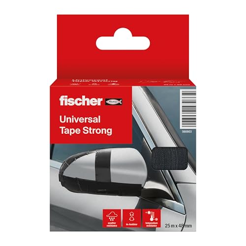 fischer Universal Tape Strong Gewebeband, 25 m x 48 mm, extrem starkes Gewebeband für den Innen- & Außenbereich, Allzweckklebeband mit hoher Zugfestigkeit, witterungs- & wetterbeständig von fischer