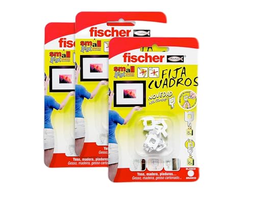 Fischer - Pack Weißes Bild zum Aufhängen von Bildern ohne Bohren, 24 Stück Packung 3 x 8 Stück von fischer