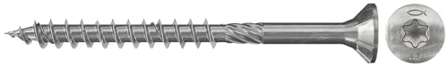 fischer Power-Fast FPF-SZ 5,0 x 120 YZP 10 B - Spanplattenschrauben mit Senkkopf und Teilgewinde, zur Befestigungen von tragenden Bauteilen in Holz, gelbverzinkt - 10 Stück - Art.-Nr. 653975 von fischer