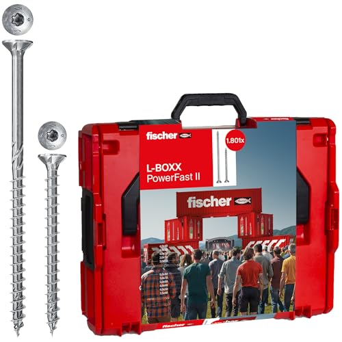 fischer L-Boxx PowerFast II, 1.801-teiliges Schraubeneset, Spanplattenschrauben mit Senkkopf, Innenstern TX, Voll- und Teilgewinde, für eine schnelle und flexible Verarbeitung, inkl. ProfiBit Set fischer L-Boxx PowerFast II, 1.801-teiliges Schraubeneset, Spanplattenschrauben mit Senkkopf, Innenstern TX, Voll- und Teilgewinde, für eine schnelle und flexible Verarbeitung, inkl. ProfiBit Set von fischer