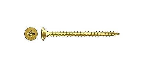 fischer ClassicFast II 4,5 x 16, gelbverzinkte Spanplattenschraube mit Senkkopf, Kreuzschlitz PZ und Vollgewinde, für eine universelle Verwendung in allen Holzbaustoffen, 1000 Stück von fischer