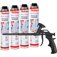 fischer Starterpaket aus vier 1K-Pistolenschaum PUP S 750 & Schaumpistole M4 Black von Fischer