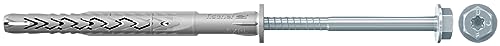 fischer Langschaftdübel SXRL 8 x 60 FUS, Dübel mit Sechskantschraube & angeformter U-Scheibe, Nylondübel für die Befestigung von Metallkonstruktionen, 50 Stück von fischer