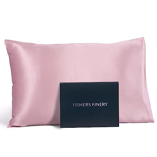 Fishers Finery Kissenbezug, 100% Reine Maulbeerseide, 25 mm, guter Haushaltssieger (englische Rose, Standard) von Fishers Finery