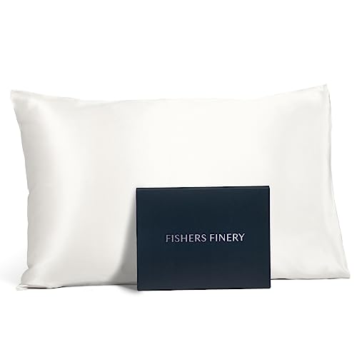 Fishers Finery Kissenbezug, 100 % reine Maulbeerseide, 25 mm Traditionell King (20" X 36") Naturweiß (ungefärbt) von Fishers Finery