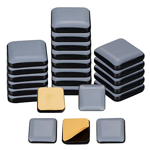 24 Stücke Selbstklebendes Teflon Gleiter-Gleitbrett, Bodenschutz Set für Teflon Möbelschieber, Kompatibel mit Thermomix TM5, TM6 (Quadrat, 22x22mm) von Fishing Fun