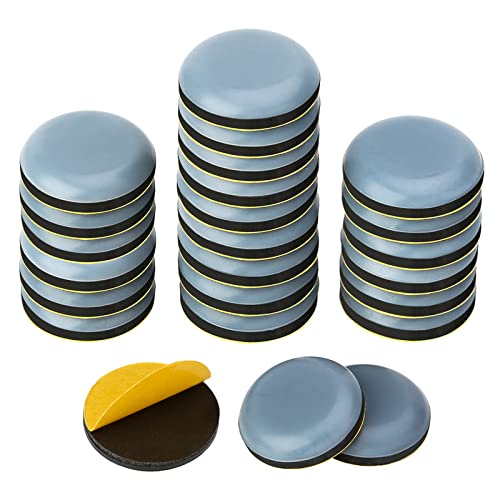Fishing Fun 24 Stücke Selbstklebendes Teflon Gleiter-Gleitbrett, Bodenschutz Set für Teflon Möbelschieber, TM5, TM6 (Runde, Durchmesser), Runden, 22 x 5 mm von Fishing Fun