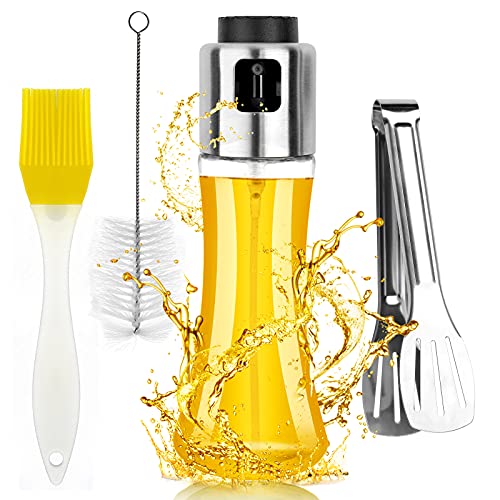 Fishing Fun 180ml Ölsprühflasche Essig- und Ölspender Olivenölsprühflasche mit Kochbürste und Grillzange zum Grillen, Salate, Pasta und Picknick. von Fishing Fun