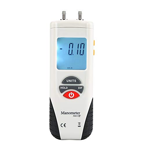 Digitales Manometer, HT-1890 Differenzdruckmessgerät Digitales Differenzdruckmessgerät Differenzdruckmessgerät Luftdruckmessgerät 11 wählbare Einheiten von Fishlor