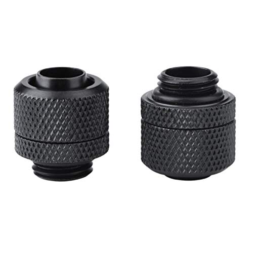 Fishlor Rohrverschraubung, 2PCS G1 / 4-Gewinde, Flexibler Rohrverbinder, Messing, Zwei-Berührungs-Verschraubung für PC-Wasserkühlung, Wasserkühlungs-Kit, Wasserkühlungs-PC(黑色) von Fishlor