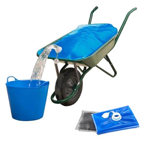 Wasserbehälter - Wassersack - Volumen 80 Liter - Faltbar mit rutschfester Oberfläche - Wasserbehälter für Garten, Camping, Tränke für Tiere, Gartenarbeit - 100x70 cm - Blau von Fishtec