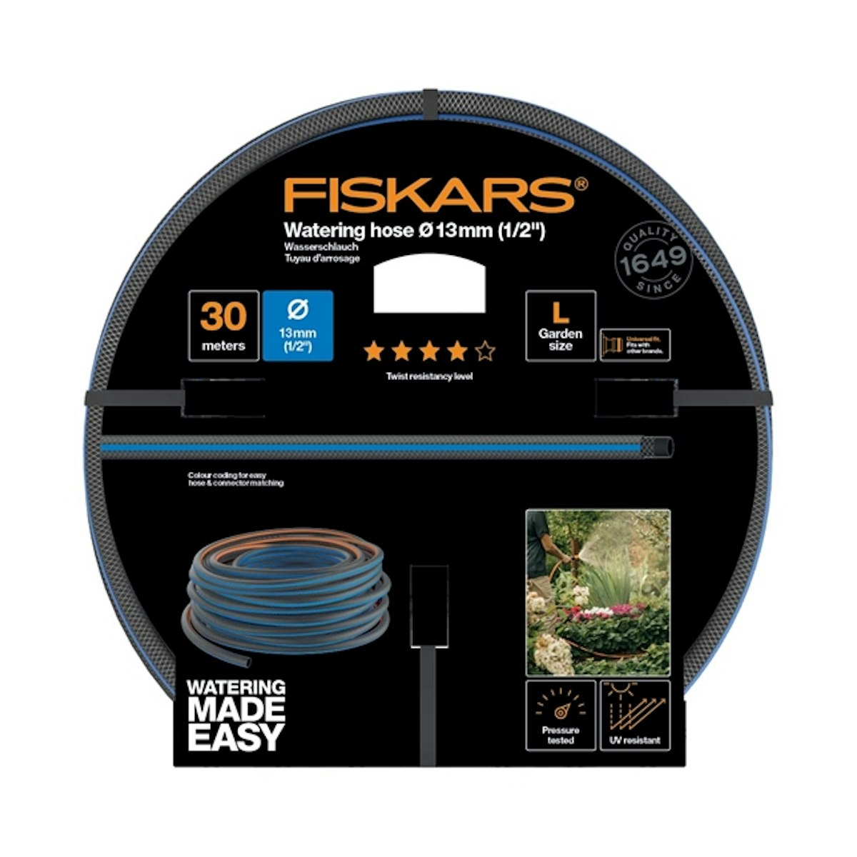 Fiskars Wasserschlauch 13mm 0,5 30m Q4 1027105 von Fiskars Germany GmbH