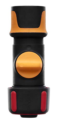 Fiskars Schlauchanschluss, Mit ON/OFF-Ventil, SoftGrip-Kontaktpunkte, Universalgröße, Ø 1,9 cm (3/4''), 80 g, Schwarz/Orange/Rot, 1027087 von Fiskars