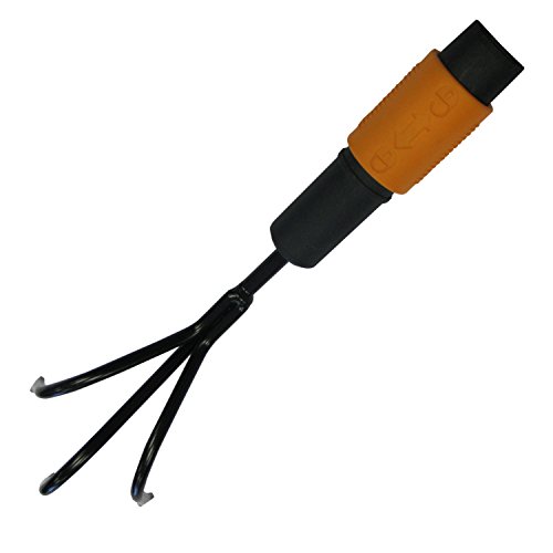 Fiskars Breite Kralle, Kleiner Rechen, Gerätekopf, Breite: 5,5 cm, Schwarz/Orange, QuikFit, 1000683 von Fiskars