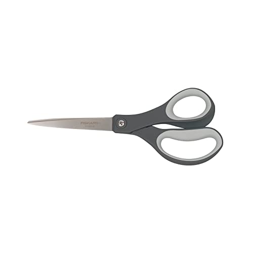 Fiskars 01-005409 Softgrip Titanium Erwachsenenschere, 20,3 cm, Grau von Fiskars