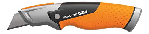 Fiskars Universalmesser mit feststehender Klinge, Länge 18,2 cm, Rostfreier Stahl/Kunststoff, Schwarz/Orange, CarbonMax, 1027222 von Fiskars