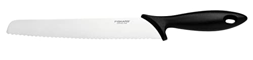 Fiskars Brotmesser mit Wellenschliff, Essential, Kunststoff/Edelstahl, Klingenlänge: 23 cm, Schwarz/Silber, 1065564 von Fiskars