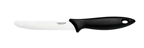 Fiskars Tomatenmesser, Essential, Gesamtlänge: 23 cm, Edelstahl / PP-Kunststoff, Schwarz, 1065569 von Fiskars