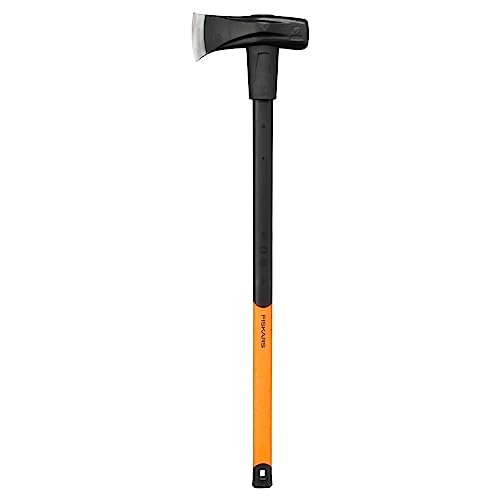 Fiskars Spalthammer (geschmiedet), 2 in 1: Axt und Hammer, Gewicht: 4,6 kg, Gehärtete Stahl-Klinge/Glasfaserverstärkter Kunststoff-Griff, Schwarz/Orange, X46, 1001705 von Fiskars