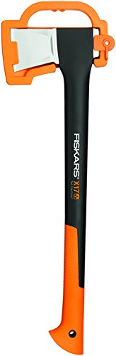 Fiskars Spaltaxt, Inklusive Klingen-/Transportschutz, Länge: 60 cm, Antihaftbeschichtet, Hochwertige Stahl-Klinge/Glasfaserverstärkter Kunststoff-Stiel, Schwarz/Orange, X17–M, 1,53 kg, 1015641 von Fiskars