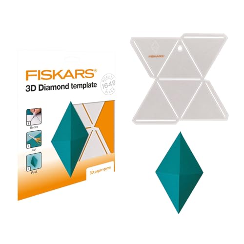 Fiskars 3D Papier-Juwel, Diamant-Schablone, Zur Erstellung von 3D-Formen, Kunststoff, Weiß, 1059567 von Fiskars
