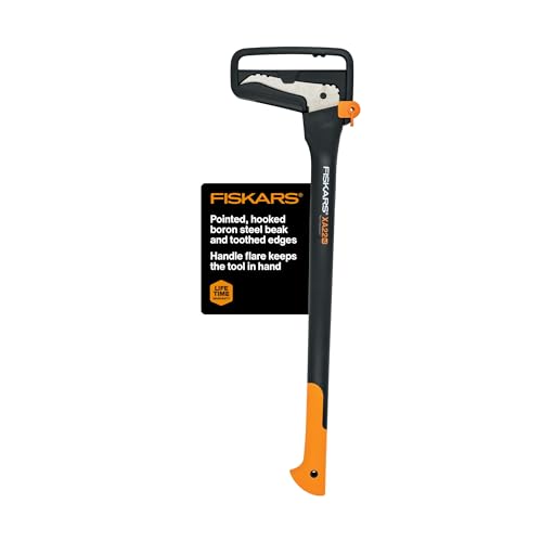 Fiskars 71,1 cm große Wasserpfeife schont Ihren Rücken – Heben, Ziehen und Laden von schweren Runden von Brennholz und gespaltenem Holz – scharfes und leichtes Pick-Werkzeug für Holzscheite – von Fiskars