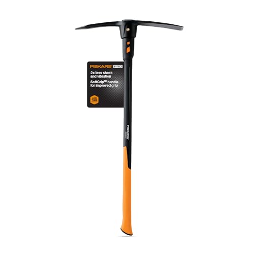Fiskars Pro IsoCore Doppelendige Spitzhacke und Hacke mit Stoßdämpfung, 91,4 cm von Fiskars