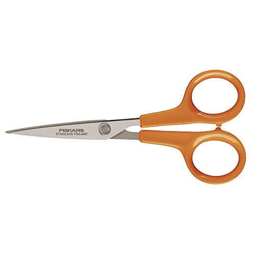 Fiskars Handarbeitsschere, Classic, Länge: 13 cm, Für Rechts- und Linkshänder, Rostfreie Stahl-Klinge/Kunststoff-Griffe, Orange, 1005153 von Fiskars