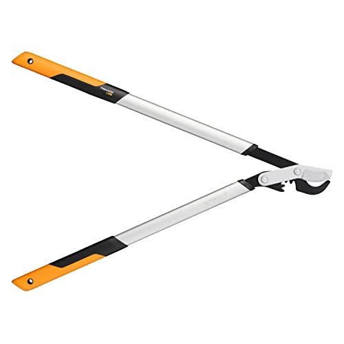 Fiskars PowerGear X Bypass-Getriebeastschere für frisches Holz, Antihaftbeschichtet, Gehärteter Präzisionsstahl, Länge: 80 cm, Schwarz/Orange, LX98-L, 1020188 von Fiskars