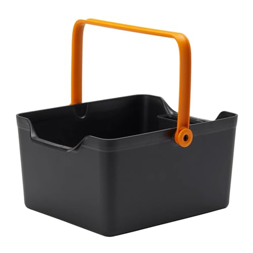 Fiskars Aufbewahrungsbox für Pflanzwerkzeuge und Gartenzubehör, 35,3 x 27,2 x 17,4 cm (BxTxH), Kunstharz, Schwarz/Orange, 1071305 von Fiskars