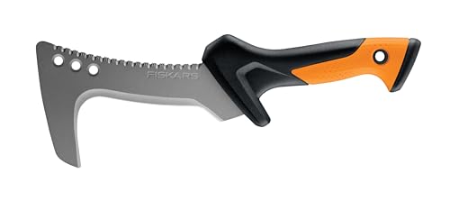 Fiskars Hippe, Auch als Sappie verwendbar, Inkl. Holster aus Nylon, Klingenlänge: 15 cm, Gehärteter Stahl/Kunststoff, Schwarz/Orange, 1051232 von Fiskars