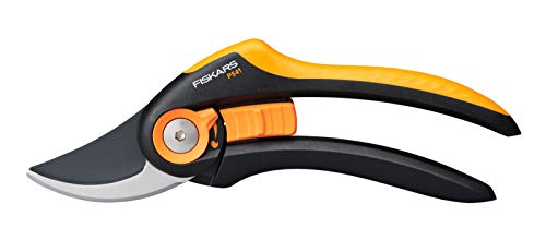 Fiskars Bypass-Gartenschere, Plus SmartFit, P541, Für frische Äste und Zweige, Antihaftbeschichtet, Edelstahl-Klingen, Länge: 20,1 cm, Schwarz/Orange, 1057169 von Fiskars