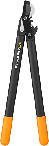 Fiskars PowerGear II Bypass-Getriebeastschere für frisches Holz, Antihaftbeschichtet, Gehärteter Präzisionsstahl, Länge: 55 cm, Schwarz/Orange, L74, 1000582 von Fiskars