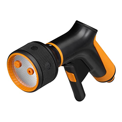 Fiskars Sprühpistole, 3 Funktionen, Stufenlos regelbarer Durchfluss, Mit Frontregler und Ein/Aus-Verriegelung, SoftGrip, Universalgröße, Schwarz/Orange, 1065483 Fiskars Sprühpistole, 3 Funktionen, Stufenlos regelbarer Durchfluss, Mit Frontregler und Ein/Aus-Verriegelung, SoftGrip, Universalgröße, Schwarz/Orange, 1065483 von Fiskars