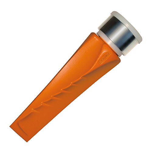 Fiskars Dreh-Spaltkeil, Gehärteter Stahl (geschmiedet), Polymer-Schlagfläche mit Metallring, Orange, SAFE-T, 1001615 von Fiskars