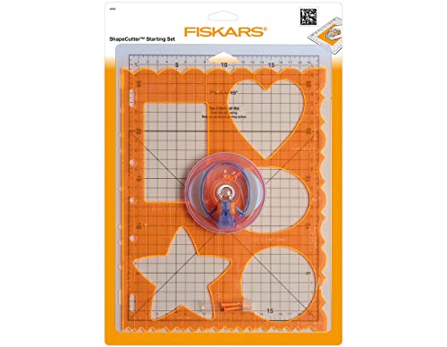 Fiskars Formenschneider Starter-Set, Mit Formenschneider, Schablonen, Schneidematte und Ersatzklingen, ShapeCutter, 1003878 von Fiskars