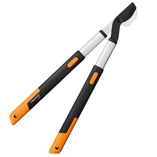 Fiskars SmartFit Bypass-Teleskop-Astschere für frisches Holz, Antihaftbeschichtet, Gehärteter Präzisionsstahl, Grifflänge: 66 bis 90 cm, Schwarz/Orange, L86, 1013564 von Fiskars