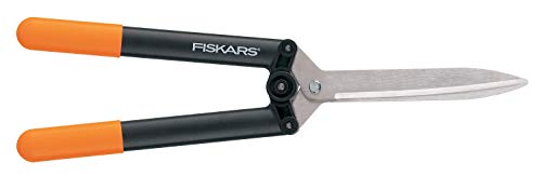 Fiskars Getriebe-Heckenschere HS52, Antihaftbeschichtet, Hochwertige Stahlklingen/Glasfaserverstärkter Kunststoff, Länge: 58,5 cm, Schwarz/Orange, Powerlever, 1001564 von Fiskars