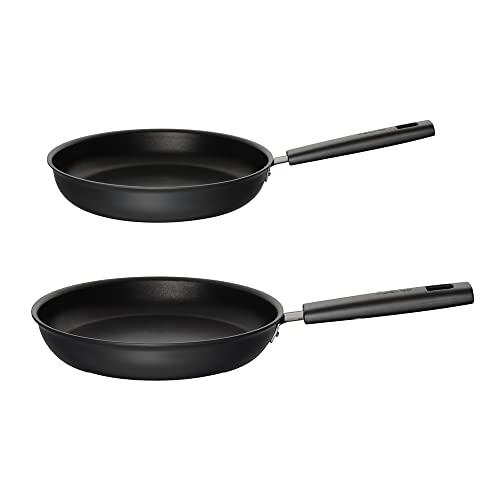 Fiskars Bratpfannen-Set, Hard Face, Durchmesser 24 cm und 28 cm, Für alle Kochfelder geeignet, Antihaftbeschichtung, Kratzfest, Aluminium/Kunststoff, 2er-Set, Schwarz, 1075532 von Fiskars