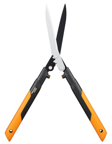 Fiskars PowerGear X Getriebe-Heckenschere, Antihaftbeschichtet, Hochwertige Stahl-Klingen, Länge: 63 cm, Schwarz/Orange, HSX92, 1023631 von Fiskars